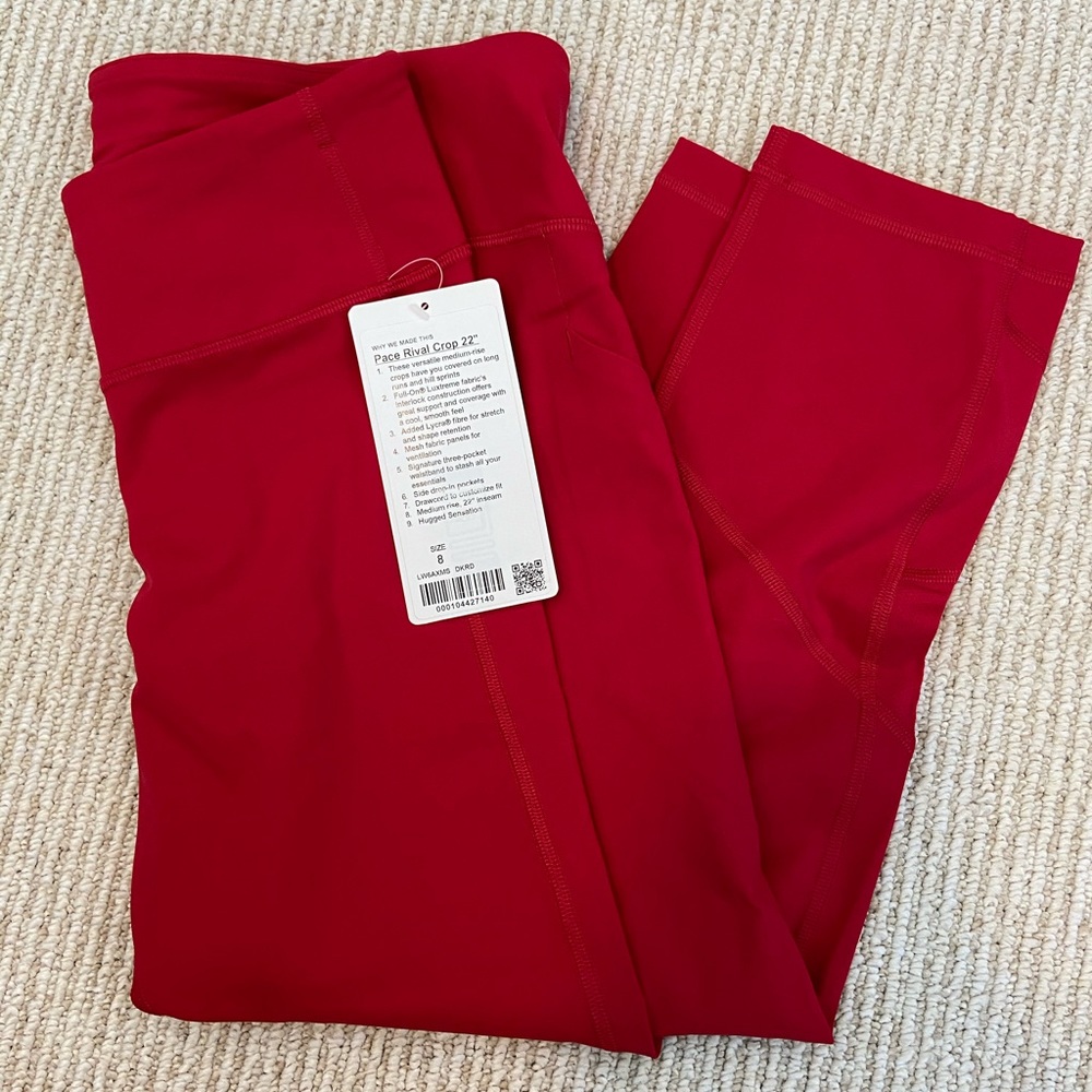 NWT Lululemon Pace Rival Crop